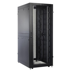 Шкаф серверный ЦМО (ШТК-СП-42.8.12-48АА-9005) напольный 42U 800x1190мм пер.дв.перфор. задн.дв.перфор.2-хст. 2 бок.пан. направл.под закл.гайки 1350кг черный 890мм 174кг 120град. 1950мм IP20 сталь