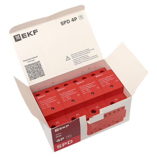 УЗИП Класс 1 Iimp 25kA (10/350μs) 4P EKF