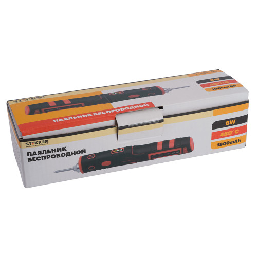 Паяльник беспроводной 8W, нихромовый нагреватель, 1800 mAh, 5В, красный/черный, PLE801-08 Паяльник беспроводной 8W, нихромовый нагреватель, 1800 mAh, 5В, красный/черный, PLE801-08