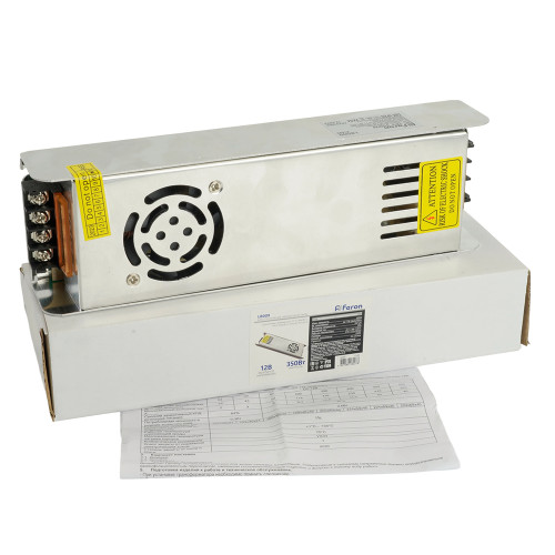Трансформатор электронный для светодиодной ленты 350W 12V (драйвер), LB009 FERON Трансформатор электронный для светодиодной ленты 350W 12V (драйвер), LB009 FERON