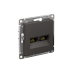 ATLASDESIGN РОЗЕТКА двойная компьютерная RJ45+RJ45 кат. 5e, механизм, БАЗАЛЬТ