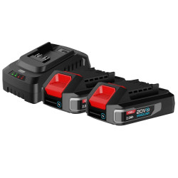 Набор аккумулятор и зарядное устройство Deli DE-CM20A2E (2АКБ 20V 2А*ч + ЗУ 2A, 20V)