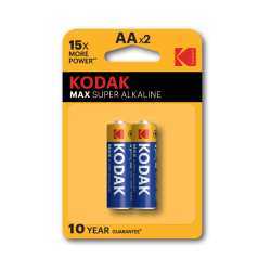 Элемент питания алкалиновый AA/LR6 1.5В MAX SUPER Alkaline (блист. 2шт) KODAK Б0005131