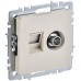 BRITE Розетка двойная TV+RJ45 кат.5E РТВ/РК12-БрКр бежевый IEK BRITE Розетка двойная TV+RJ45 кат.5E РТВ/РК12-БрКр бежевый IEK