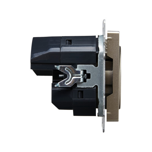 BRITE Розетка 1-местная с заземлением с защитными шторками 16А с USB A+A 5В 2,1А РЮш10-1-БрШ шампань IEK BRITE Розетка 1-местная с заземлением с защитными шторками 16А с USB A+A 5В 2,1А РЮш10-1-БрШ шампань IEK
