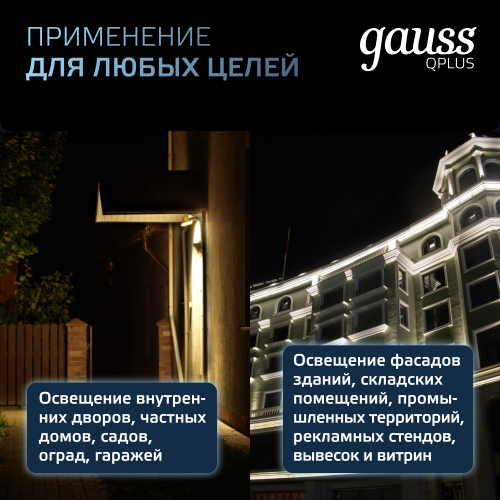 Прожектор светодиодный ДО 200 Вт 21000 Лм 6500К AC 220В IP65 290х32х400мм матированное закаленное стекло Qplus