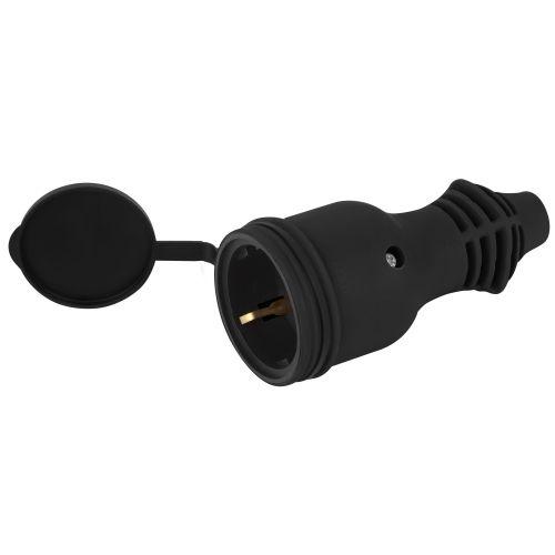 Розетка RX11-B-IP44 16А IP44 прямая с заземл. каучук черн. ЭРА Б0069325 Розетка RX11-B-IP44 16А IP44 прямая с заземл. каучук черн. ЭРА Б0069325