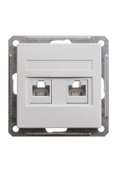 W59 РОЗЕТКА двойная RJ11+RJ45 кат.5e, механизм, БЕЛЫЙ