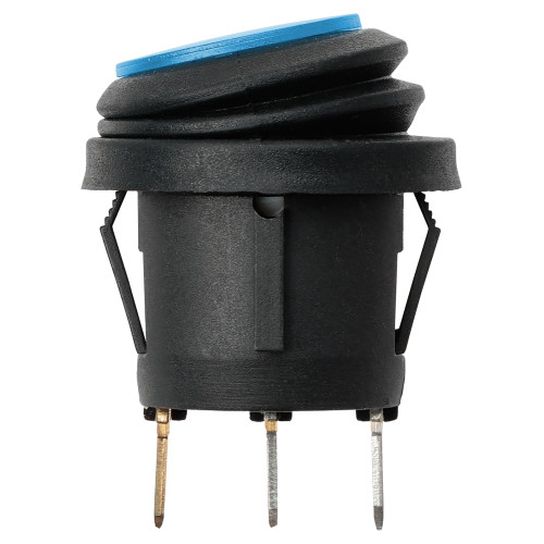 Выключатель клавишный круглый KCD2-101N/FS 250В AC/DC, 1P, 6А, (3с), ON-OFF, черный корпус, синяя клавиша с LED подсветкой, IP54 TDM Выключатель клавишный круглый KCD2-101N/FS 250В AC/DC, 1P, 6А, (3с), ON-OFF, черный корпус, синяя клавиша с LED подсветкой, IP54 TDM