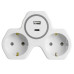 Разветвитель сетевой 2-местный с/з STEKKER ADP16-15-20, 250V, 16A и USB+Type C на 2.4А, белый/серый Разветвитель сетевой 2-местный с/з STEKKER ADP16-15-20, 250V, 16A и USB+Type C на 2.4А, белый/серый