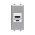 Компьютерная розетка RJ-45 без шторки модульная, кат.5е, Avanti, закаленная сталь, 1 модуль