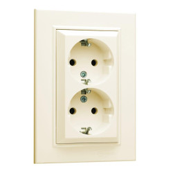 Розетка 2-м СП Karea 16А IP20 с/з крем. Makel 56010082