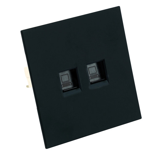 Розетка компьютерная 2-местная RJ-45 (механизм), STEKKER, серия Мия, RST00-3111-05, черный бархат Розетка компьютерная 2-местная RJ-45 (механизм), STEKKER, серия Мия, RST00-3111-05, черный бархат