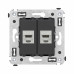 Компьютерная розетка RJ-45 без шторки в стену, кат.6А двойная экранированная, Avanti, черный матовый Компьютерная розетка RJ-45 без шторки в стену, кат.6А двойная экранированная, Avanti, черный матовый