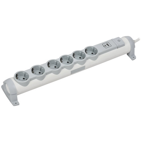 COMFORT Удлинитель У06К 6 мест 2P+PE 3м 3х1,5мм2 16А USB A+C 20Вт белый IEK