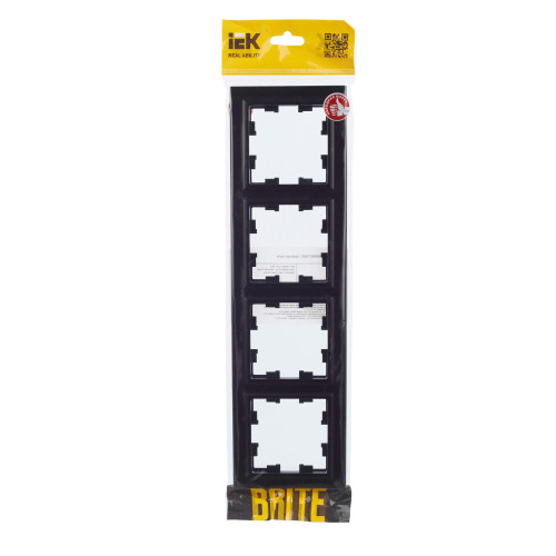 BRITE Рамка 4-местная РУ-4-БрЧ черный IEK