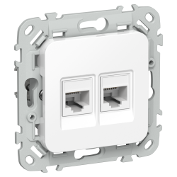 FLITE Розетка 2-местная RJ45/RJ11 категория 5Е/3 UTP РКТ5е/3-2-0-ФлБ белый IEK