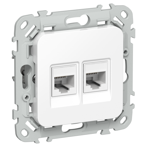 FLITE Розетка 2-местная RJ45/RJ11 категория 5Е/3 UTP РКТ5е/3-2-0-ФлБ белый IEK