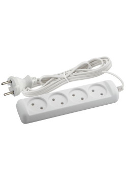Удлинитель 4х3м без заземл. 6А IP20 UX-4-3m ШВВП 2х0.75 Эра Б0038560
