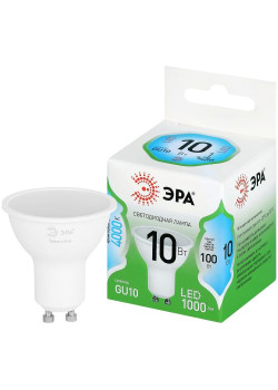 Лампа светодиодная GREEN LINE MR16-10W-840-GU10 GL 10Вт софит 4000К яркий свет бел. GU10 Эра Б0066993