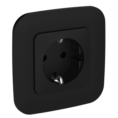 FLITE Розетка с заземлением без защитных шторок 16А РС11-0-ФлЧ черный IEK FLITE Розетка с заземлением без защитных шторок 16А РС11-0-ФлЧ черный IEK