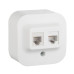 Розетка компьютерная + телефонная 2-м ОП 2мод. Quteo RJ45 + RJ11 кат.5E UTP IP20 бел. Leg 782221 Розетка компьютерная + телефонная 2-м ОП 2мод. Quteo RJ45 + RJ11 кат.5E UTP IP20 бел. Leg 782221