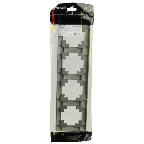 Рамка STEKKER, PFR00-7004-06 4-местная, пластик, серия Катрин, графит Рамка STEKKER, PFR00-7004-06 4-местная, пластик, серия Катрин, графит