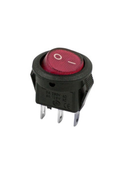 Выключатель клавишный круглый 250В 3А (2с) ON-OFF Micro RWB-105 SC-214 красн. Rexant 36-2511