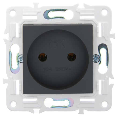 SKANDY Розетка без заземления без защитных шторок 10А SK-R02G графит IEK SKANDY Розетка без заземления без защитных шторок 10А SK-R02G графит IEK