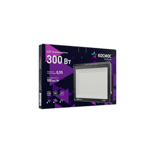 Прожектор светодиодный PREMIUM 300Вт 6500К 30000лм IP65 КОСМОС KOS_PR_LED_300 Прожектор светодиодный PREMIUM 300Вт 6500К 30000лм IP65 КОСМОС KOS_PR_LED_300