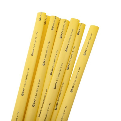 ТУТ нг 12/6 желтая в отрезках по 1м EKF ТУТ нг 12/6 желтая в отрезках по 1м EKF