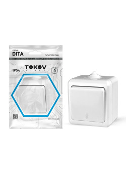 Переключатель 1-кл. ОП Dita IP54 10А 250В бел. TOKOV ELECTRIC TKL-DT-P1-C01-IP54