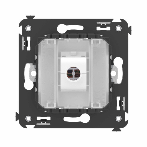 Компьютерная розетка RJ-45 без шторки в стену, кат.6A одинарная, Avanti, белое облако Компьютерная розетка RJ-45 без шторки в стену, кат.6A одинарная, Avanti, белое облако