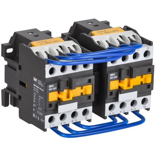 Контактор КМИ-22530 реверс 25А 230В/АС3 2NO IEK