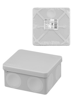 Коробка расп., двухкомп. для прямого монтажа ОП 100х100х50 мм, IP66, 8 вх., HF, серая, инд. шк. TDM