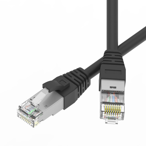 Патч-корд экранированный SLIM CAT6A S/FTP 4х2, 28 AWG, LSZH, чёрный, 2м