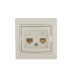 Розетка компьютерная + телефонная 2-м СП Mira RJ45 + RJ11 крем./крем.. LEZARD 701-0303-143 Розетка компьютерная + телефонная 2-м СП Mira RJ45 + RJ11 крем./крем.. LEZARD 701-0303-143