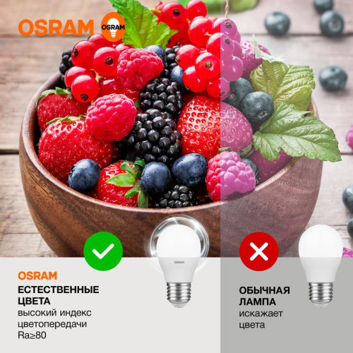 Лампа светодиодная LED Value LVCLP75 10SW/840 10Вт шар матовая E27 230В 10х1 RU OSRAM 4058075579927 Лампа светодиодная LED Value LVCLP75 10SW/840 10Вт шар матовая E27 230В 10х1 RU OSRAM 4058075579927
