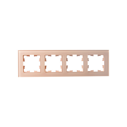 BRITE Рамка 4-местная РУ-4-2-БрП стекло персиковый матовый IEK BRITE Рамка 4-местная РУ-4-2-БрП стекло персиковый матовый IEK