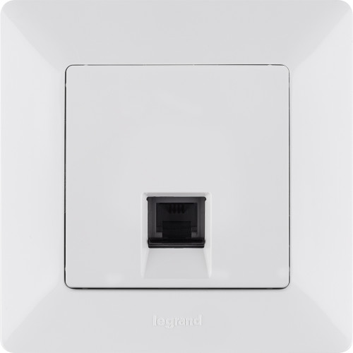 Valena LIFE.Телефонная розетка RJ11 одиночная.С лицевой панелью.Белая Valena LIFE.Телефонная розетка RJ11 одиночная.С лицевой панелью.Белая