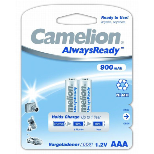 Аккумулятор AAA/R03 900мА.ч NI-MN Always Ready BL-2 металлик (блист.2шт) Camelion 9165 Аккумулятор AAA/R03 900мА.ч NI-MN Always Ready BL-2 металлик (блист.2шт) Camelion 9165