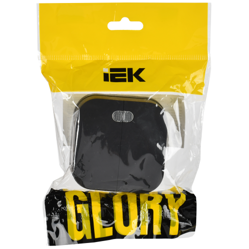 GLORY Выключатель 2-клавишный для открытой установки с индикацией 10А ВС20-2-1-ХЧм черный матовый IEK GLORY Выключатель 2-клавишный для открытой установки с индикацией 10А ВС20-2-1-ХЧм черный матовый IEK