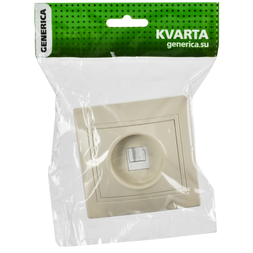 KVARTA Розетка 1-местная компьютерная RJ45 кат.5е РК10-ККм крем GENERICA KVARTA Розетка 1-местная компьютерная RJ45 кат.5е РК10-ККм крем GENERICA