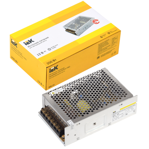 Драйвер LED ИПСН-PRO 200Вт 12В блок-клеммы IP20 IEK