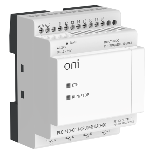 ПЛК 410 Модуль ЦПУ 4 DI 4 UI (0-10 В/DI) 4 RO 12В-24В DC или 24В AC с Ethernet портом без экрана ONI ПЛК 410 Модуль ЦПУ 4 DI 4 UI (0-10 В/DI) 4 RO 12В-24В DC или 24В AC с Ethernet портом без экрана ONI