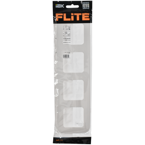 FLITE Рамка 4-местная РУ-4-А-ФлБ белый IEK