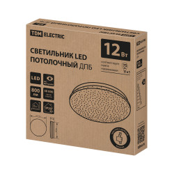 Светильник LED потолочный ДПБ 02, 12 Вт, 6000 К, Звездное небо, TDM