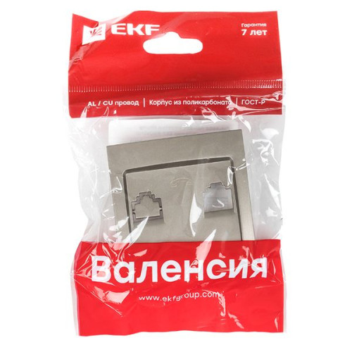 Валенсия лиц. панель розетки Phone 1-местная кашемир EKF Валенсия лиц. панель розетки Phone 1-местная кашемир EKF