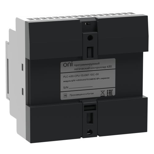 ПЛК 430 Модуль ЦПУ 4 DI 6 UI (0-10 В/DI) 2 UI (0-10 В/0-20 мА/DI) 6 TO 24В DC с Ethernet портом с экраном ONI ПЛК 430 Модуль ЦПУ 4 DI 6 UI (0-10 В/DI) 2 UI (0-10 В/0-20 мА/DI) 6 TO 24В DC с Ethernet портом с экраном ONI