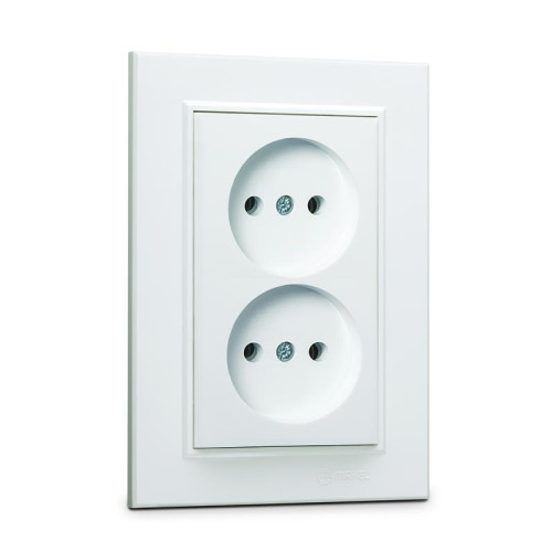 Розетка 2-я б/з СП Karea 16А IP20 бел. Makel 56001017